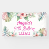 Aloha Luau Tropical Erwachsene Geburtstag Banner (Horizontal)