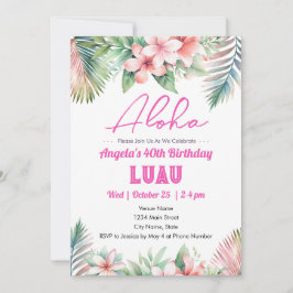 Aloha Luau Tropical Erwachsene Geburtstag Einladung
