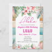 Aloha Luau Tropical Erwachsene Geburtstag Einladung (Vorderseite)