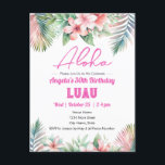Aloha Luau Tropical Erwachsene Geburtstag Postkarte<br><div class="desc">Erwachsenes Thema Hawaiian tropischen Strand florale Aquarell Grafik Party. Verfügbar als digitaler Download druckbar. Benutzerdefinierter,  personalisierter,  bearbeitbarer Download</div>