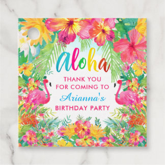 Aloha Luau Tropical Flamingo Danke Ihnen für Tags Geschenkanhänger