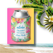 Aloha Luau Tropical Flamingo Floral Birthday Blue Dosenkühler