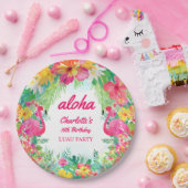 Aloha Luau Tropical Flamingo Geburtstagsparty Pappteller (Party)