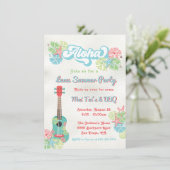 Aloha Luau Tropical Floral Summer Party Einladung (Stehend Vorderseite)