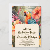 Aloha Luau Tropical Graduation Party Einladung (Vorderseite)