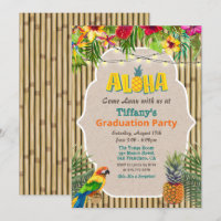 Aloha Luau Tropical Graduation Party Einladung