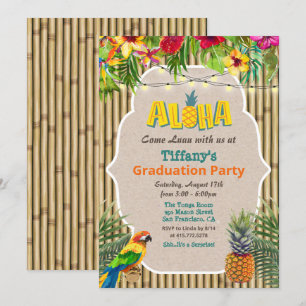 Aloha Luau Tropical Graduation Party Einladung