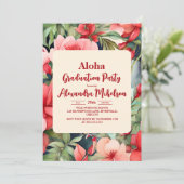Aloha Luau Tropical Graduation Party Einladung (Stehend Vorderseite)