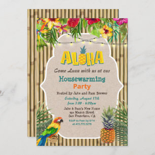 Aloha Luau Tropical Housewarming Einladung