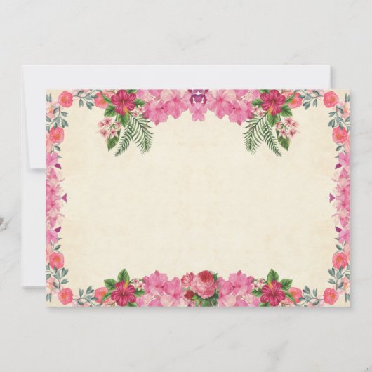 Aloha Luau Tropical Housewarming Party Einladung (Rückseite)