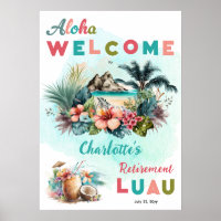 Aloha Luau Tropical Island Beach Retirement Party