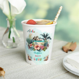 Aloha Luau Tropical Island Beach Sweet 16 Party Pappbecher