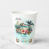 Aloha Luau Tropical Island Beach Sweet 16 Party Pappbecher (Vorderseite)