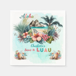 Aloha Luau Tropical Island Beach Sweet 16 Party Serviette