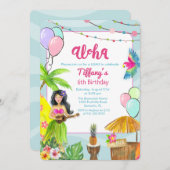 Aloha Luau Tropical Pool Party Einladung zum Gebur (Vorne/Hinten)