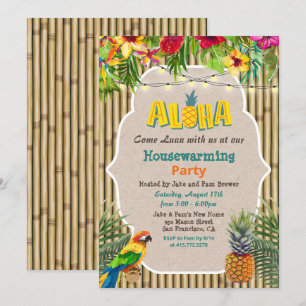Aloha-Luau-Tropische-Housewarming-Einladung Einladung