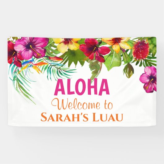 Aloha Luau tropische Party-Fahne Banner (Horizontal)