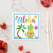 Aloha Luau Tropisches Ananas-Party Serviette (Beispiel)