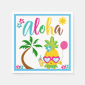 Aloha Luau Tropisches Ananas-Party Serviette (Vorderseite)