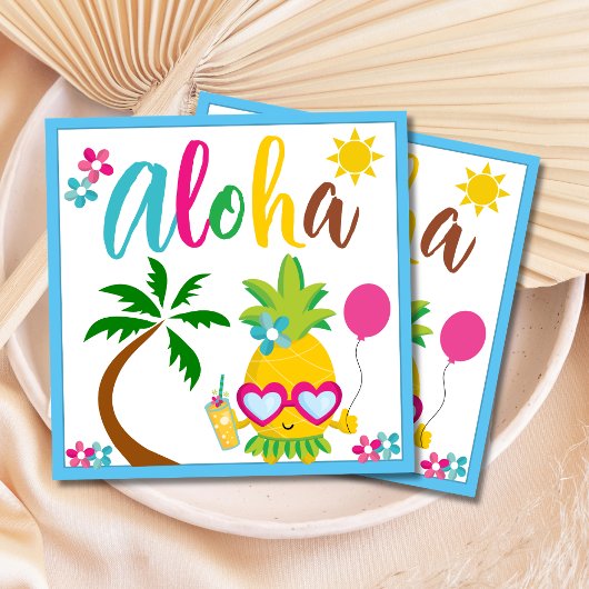 Aloha Luau Tropisches Ananas-Party Serviette