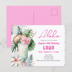 Aloha-Luau-Tropisches-Getränk-Erwachsener-Geburtst Postkarte