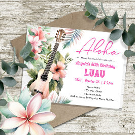 Aloha Luau ukulele Adult Birthday Einladung