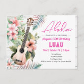 Aloha Luau ukulele Adult Birthday Postkarte (Vorderseite)