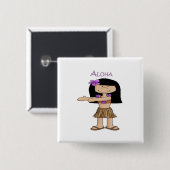 Aloha Mädchen Button (Vorne & Hinten)