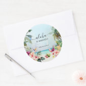 Aloha & Mahalo Tropical Beach | Danke Runder Aufkleber (Umschlag)