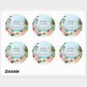 Aloha & Mahalo Tropical Beach | Danke Runder Aufkleber (Blatt)