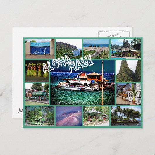 Aloha Maui Postkarte (Vorne/Hinten)