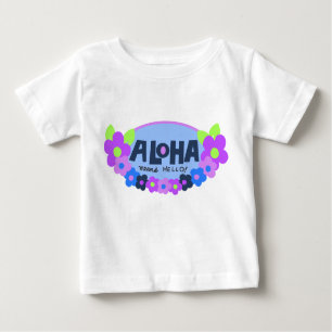 Aloha Means Hello Hawaiian Floral Baby T-shirt