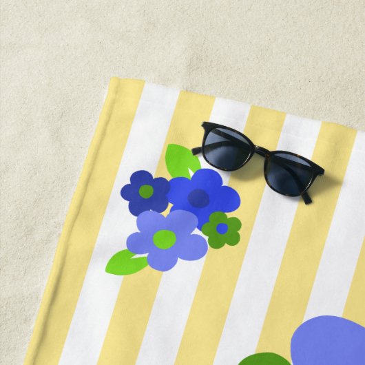 Aloha Means Hello Hawaiian Floral - Gelb Strandtuch (Beispiel)