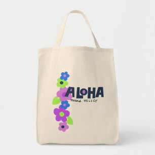 Aloha Means Hello Hawaiian Floral Tragetasche