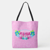 Aloha Means Hello Hawaiian Hibiskus Beach Bag Tasche (Rückseite)