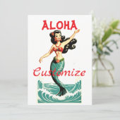 Aloha Mermaid Thunder_Thunder_Cove Einladung (Stehend Vorderseite)
