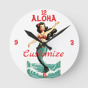 Aloha Mermaid Thunder_Thunder_Cove Runde Wanduhr