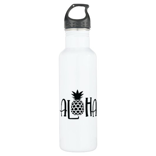 Aloha mit Ananas Edelstahlflasche (Vorderseite)