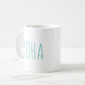 "ALOHA" Modernes Bauernhaus im Stil der Küsten Kaffeetasse (Vorderseite Links)