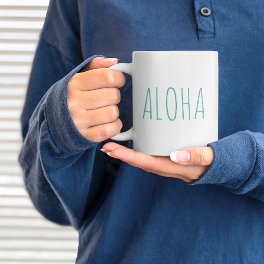 "ALOHA" Modernes Bauernhaus im Stil der Küsten Kaffeetasse