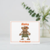 Aloha Monkey Postkarte (Stehend Vorderseite)