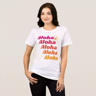 Aloha-Muster Hibiskus Rosa Orange Hawaii Floral Tri-Blend Shirt