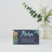 Aloha Navy Blue Pineapa Baby Shower Buy Request Begleitkarte (Stehend Vorderseite)