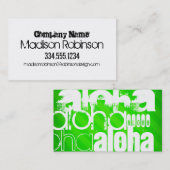 Aloha; Neon Green Stripes Visitenkarte (Vorne/Hinten)