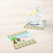 Aloha Niedlich Afroamerikaner 'Danke für das Komme Rechteckiger Pappuntersetzer (Vor Ort)