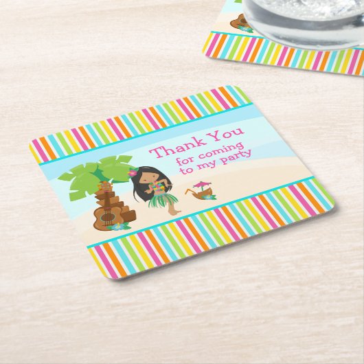 Aloha Niedlich Afroamerikaner 'Danke für das Komme Rechteckiger Pappuntersetzer (angewinkelt)