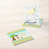 Aloha Niedlich Black Hair 'Danke für das Kommen' Rechteckiger Pappuntersetzer (Vor Ort)