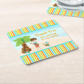 Aloha Niedlich Brown Hair 'Danke für das Kommen' Rechteckiger Pappuntersetzer (angewinkelt)