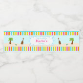 Aloha Niedlich Girl Wasserflaschenetikett (Einzelnes Label)