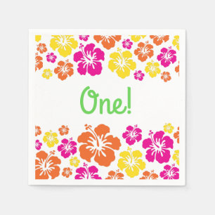 Aloha Niedlich Hawaiian 1. Geburtstag Party Thema Serviette